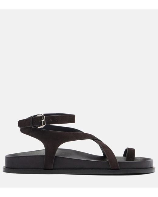 A.Emery Black Jalen Slim Suede Sandals