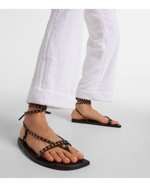 Alaïa Black Flat Strappy Sandal