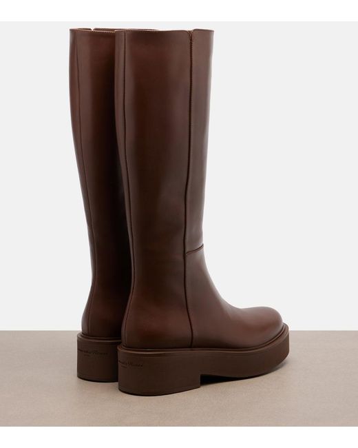Gianvito Rossi Brown Hiro Leather Knee-High Boots