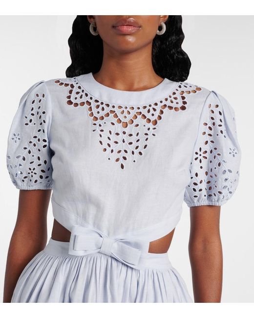 Robe Brodee Self-Portrait en coloris Blue