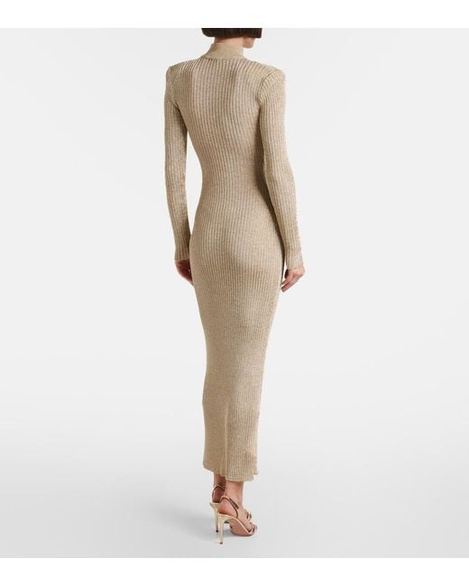 Self-Portrait Natural Lame Maxi Dress
