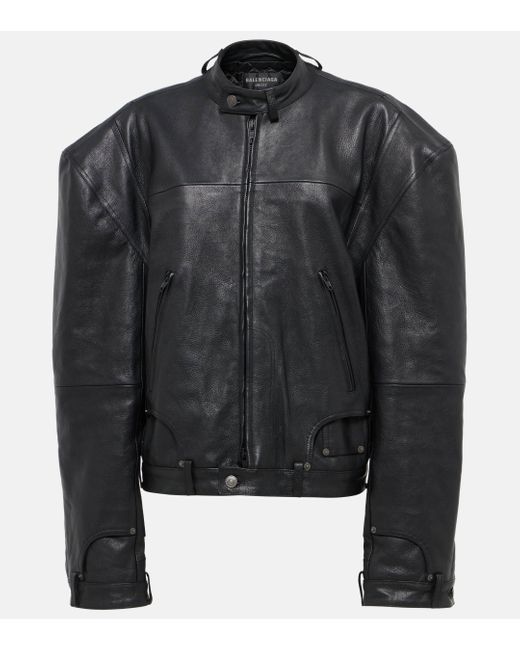 Balenciaga Black Deconstructed Leather Jacket