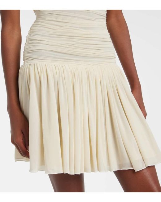 Magda Butrym Natural Shirred Minidress