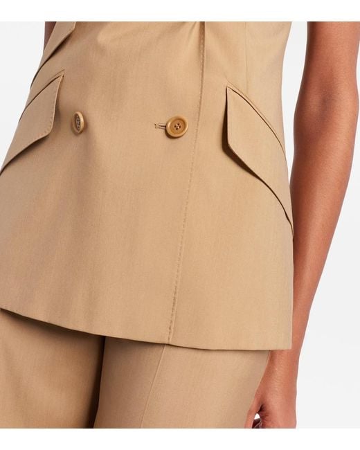 Max Mara Natural Nuraghe Halterneck Wool And Silk Vest
