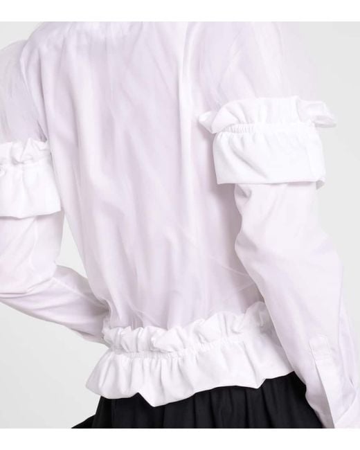Noir Kei Ninomiya White Sheer Tulle Top