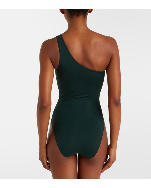 Eres Green Gemme Printed One-Shoulder Swimsuit