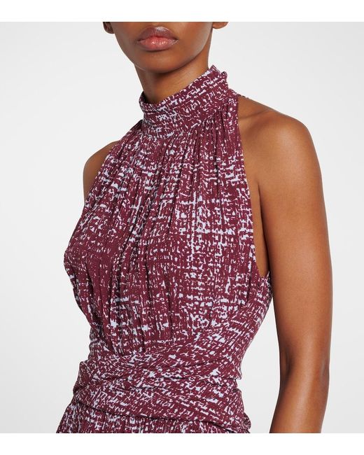 Proenza Schouler Purple Lola Printed Midi Dress