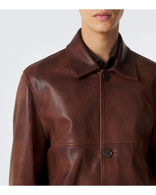Arma Brown Steep Leather Jacket for men