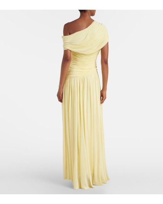 Jonathan Simkhai Yellow Rhiannon Gathered Jersey Maxi Dress