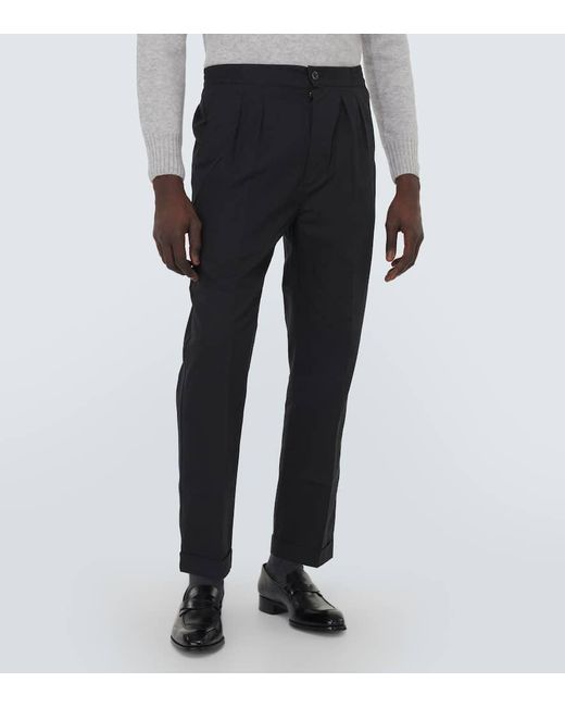 Tom Ford Gray Cotton And Silk Straight Pants for men