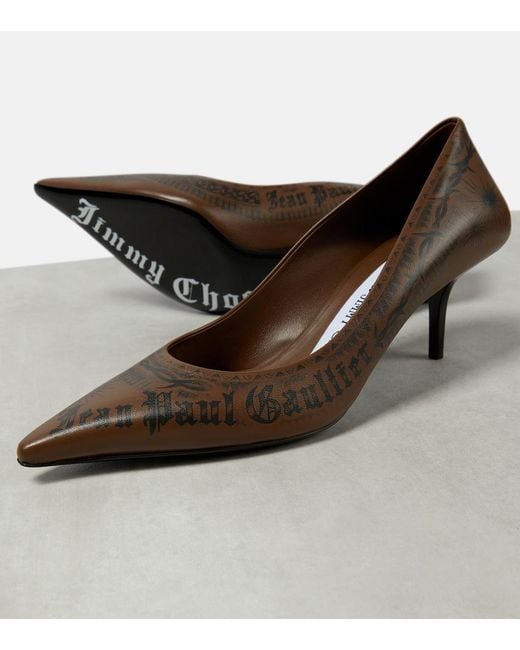 Jimmy Choo Brown X Jean Paul Gaultier Tattoo Leather Pumps
