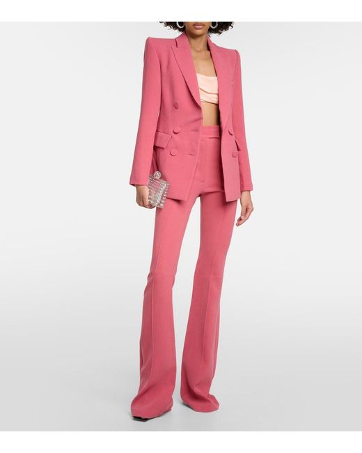Alex Perry Pink High-Rise Flared Pants