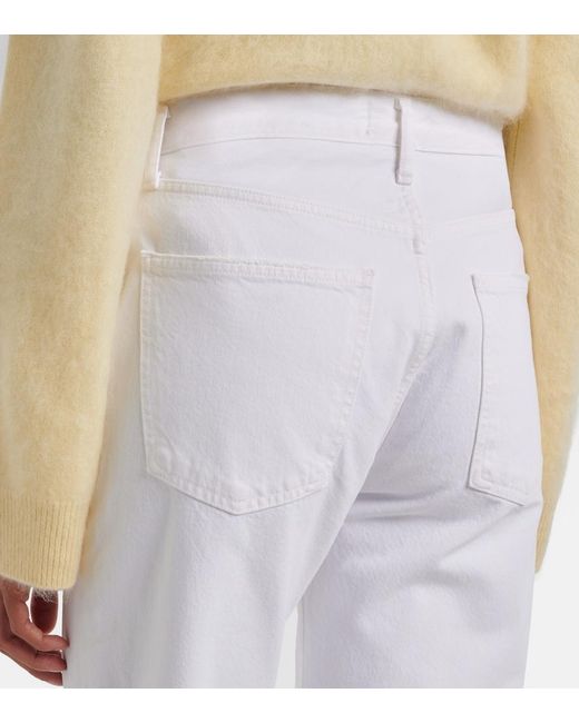 Agolde White '90S Pinch Waist High-Rise Straight Jeans