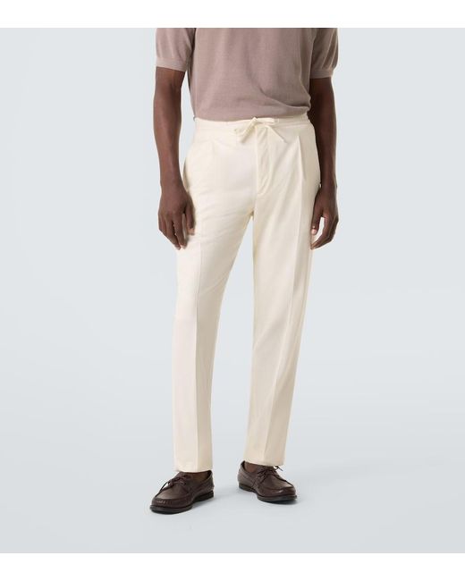 Lardini White Virgin Wool Tapered Pants for men
