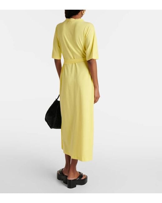 Max Mara Yellow Pisano Cotton-blend Midi Dress