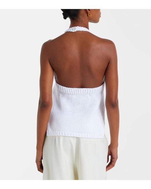 Rohe White Knitted Halterneck Cotton Top