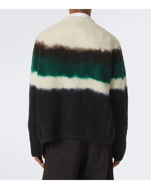Sacai Green Wool-Blend Polo Sweater for men