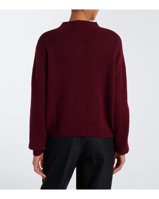 Lisa Yang Red Zirelle Cashmere Mockneck Cardigan