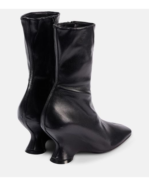 Dries Van Noten Black Ankle Boots Aus Leder