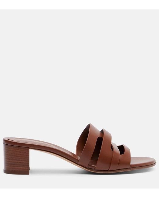 Gianvito Rossi Brown Nora Leather Mules