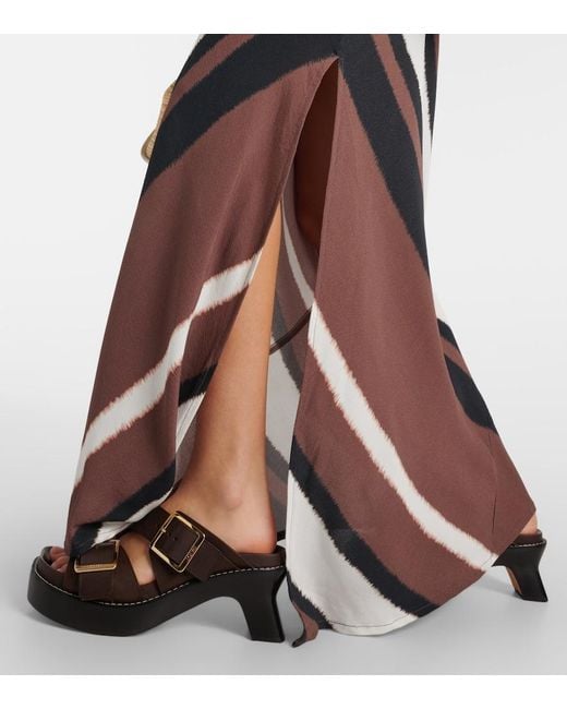 Faithfull The Brand Brown Da Costa Striped Maxi Dress