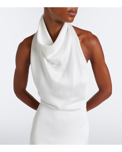 Givenchy White Open-Back Draped Gown