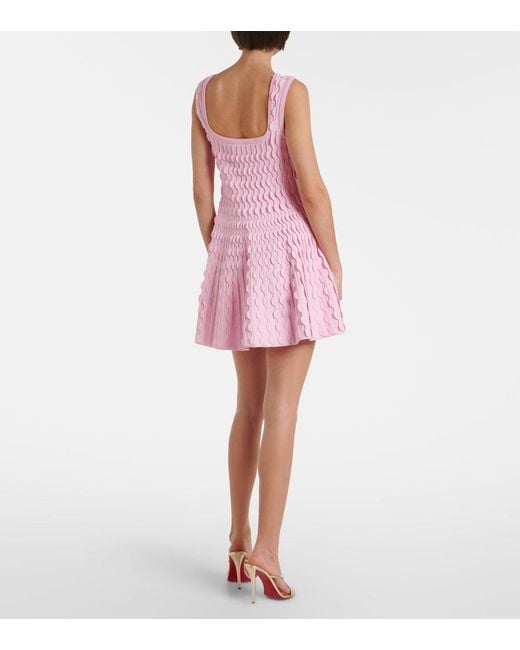 Jonathan Simkhai Pink Vanna Knitted Scalloped Minidress