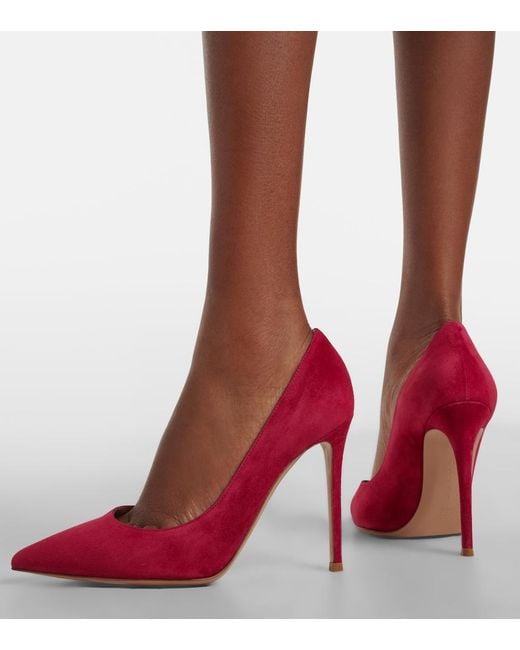 Gianvito Rossi Red Gianvito Suede Pumps