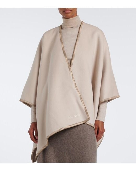Max Mara Natural Virgin Wool Cape