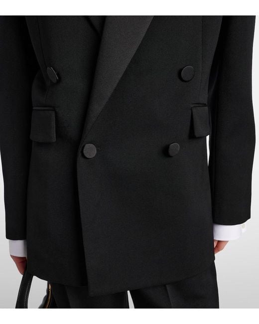 Saint Laurent Black Satin-Trimmed Wool Tuxedo Jacket