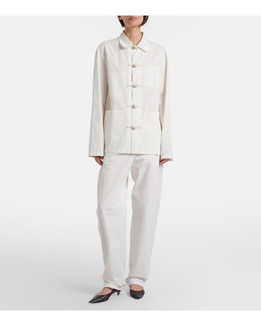The Row White Behati Cotton Poplin Jacket