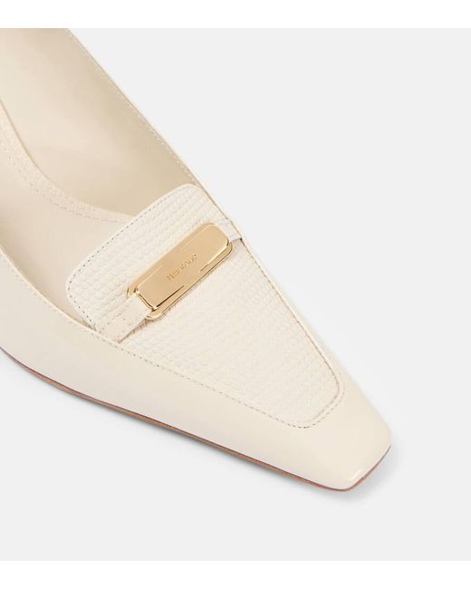 Ferragamo Natural Slingback-Pumps Dilli Aus Lackleder