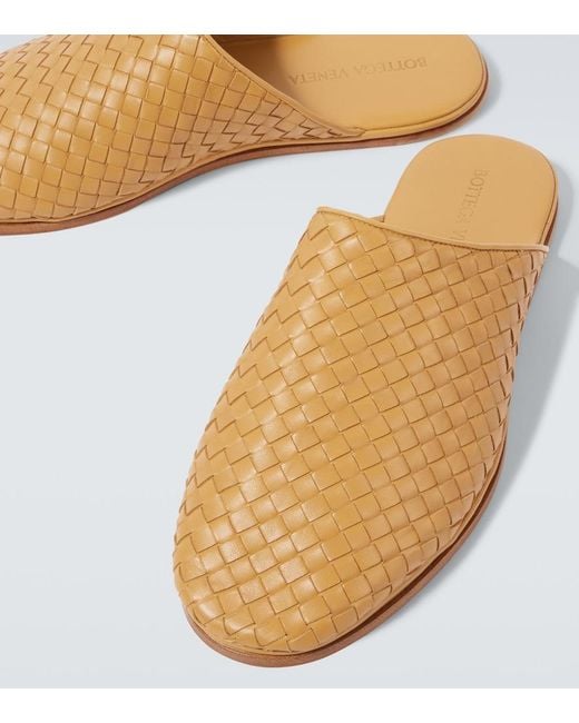 Bottega Veneta Natural Sunday Intrecciato Leather Mules for men