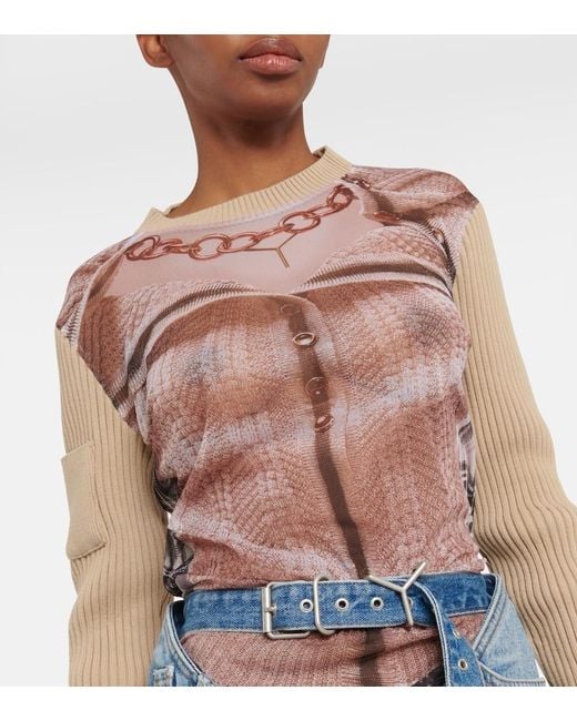 Y. Project Natural X Jean Paul Gaultier Trompe L'Oeil Top