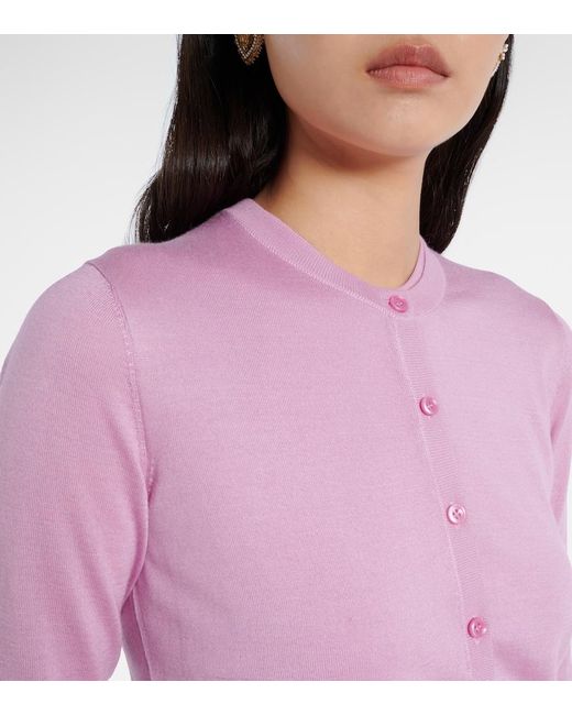 Dolce & Gabbana Pink Cashmere And Silk Cardigan