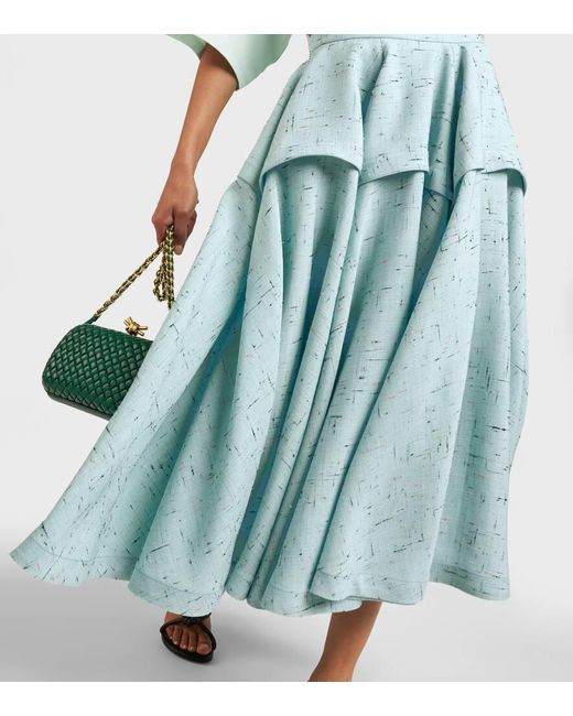 Falda midi con relieve Bottega Veneta de color Blue
