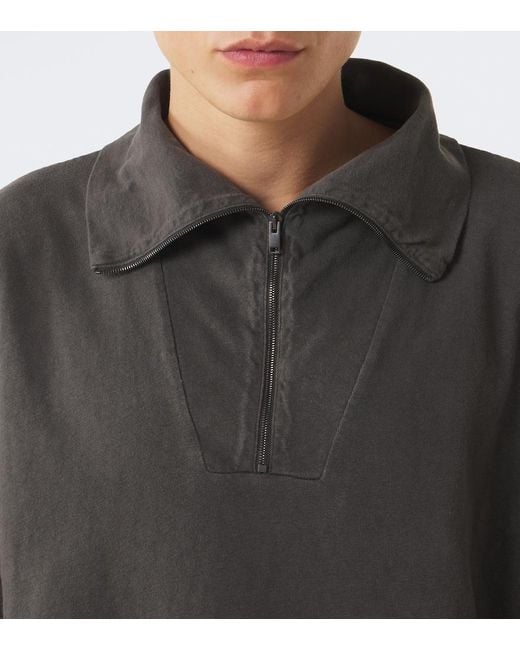 The Row Black Marcielo Cotton Half-Zip Top for men