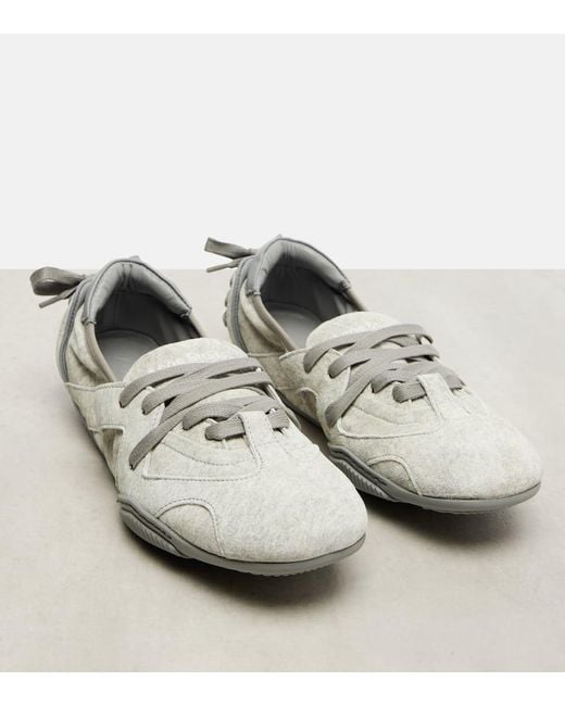 Acne White Suede Ballet Flats