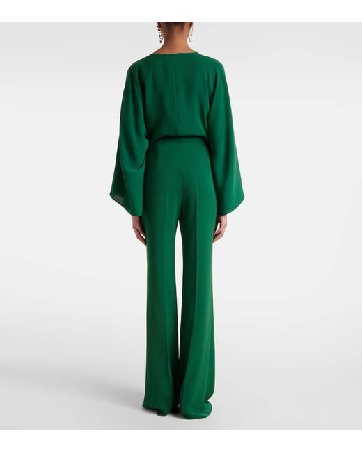 Max Mara Green Gerade High-Rise-Hose Aus Cady