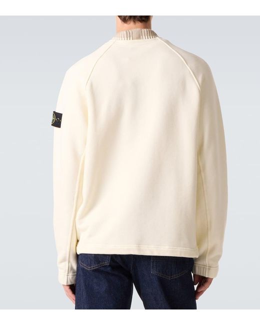Sudadera De Algodon Stone Island de hombre de color White