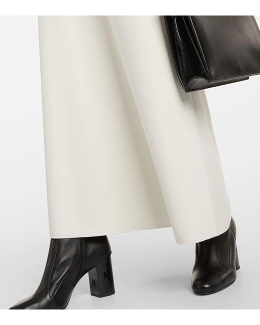 Max Mara White Clavier Jersey Maxi Skirt