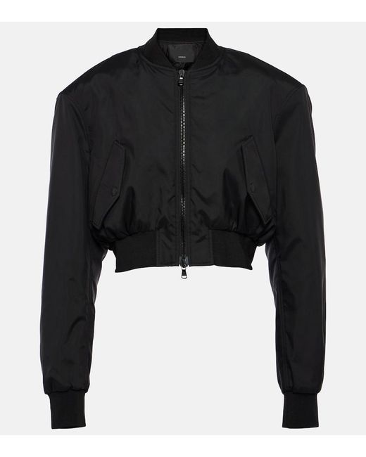Wardrobe NYC Black Cropped Bomber Jacket