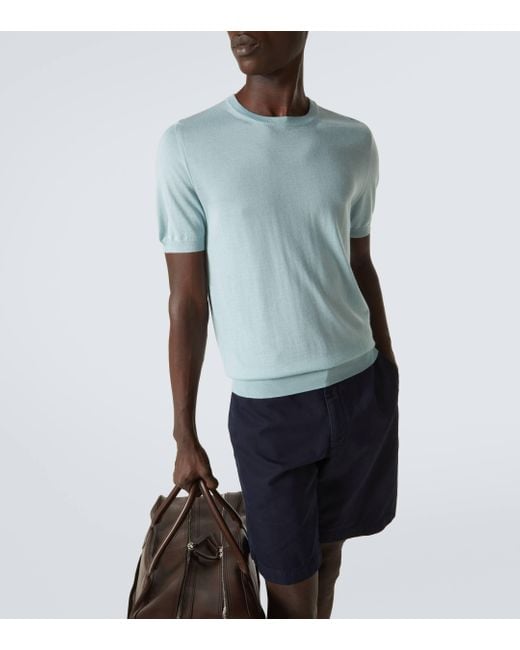 Fedeli Blue Cashmere And Silk Top for men