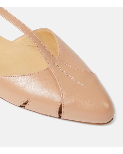 Gabriela Hearst Natural Harlow Leather Ballet Flats