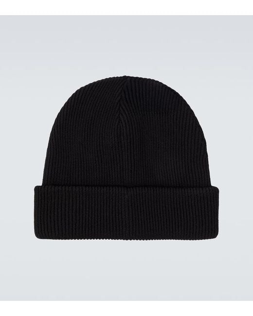 Gucci Black Web Stripe Wool Beanie for men