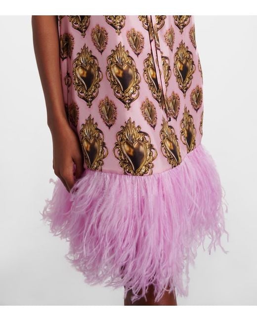 Robe Imprimee En Soie Dolce & Gabbana en coloris Pink