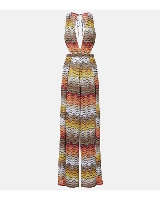 Missoni White Wave Lame Jumpsuit