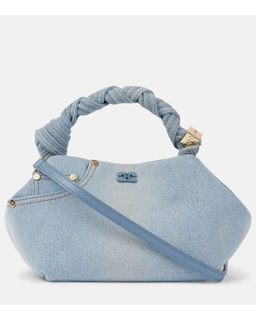Ganni Blue Bou Small Denim Tote Bag