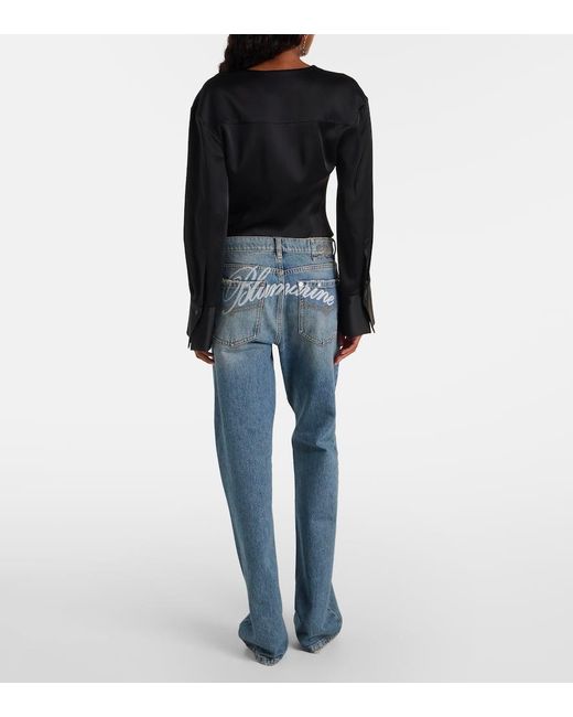 Blumarine Blue Logo Straight Jeans