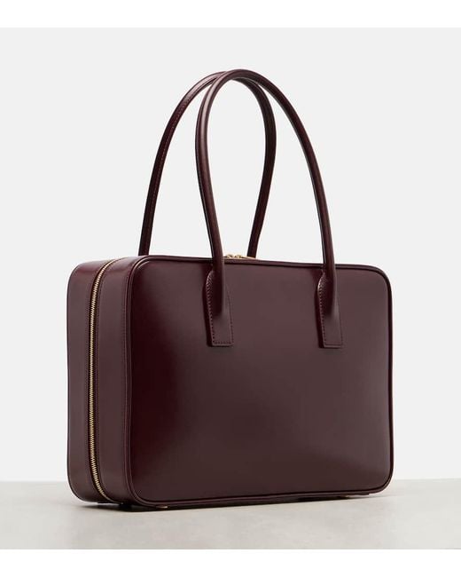 Saint Laurent Red Sac De Jour Leather Tote Bag